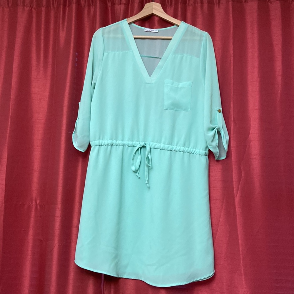 Dainty Hooligan mint green tunic top or dress with drawstring
